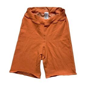 Good American Biker Shorts Ribbed Women 5/6 Orange